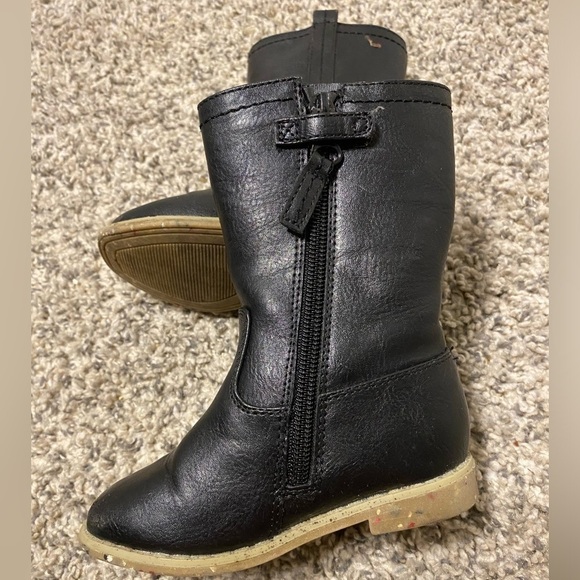 Cat & Jack toddler girl black calf-high boots | Size 6 - Picture 6 of 8